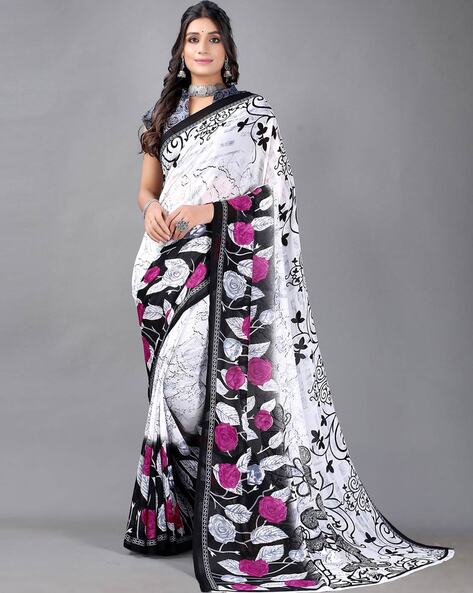 Buy Mitera Purple & White Tie and Dye Art Silk Saree Online at Best Price |  Distacart