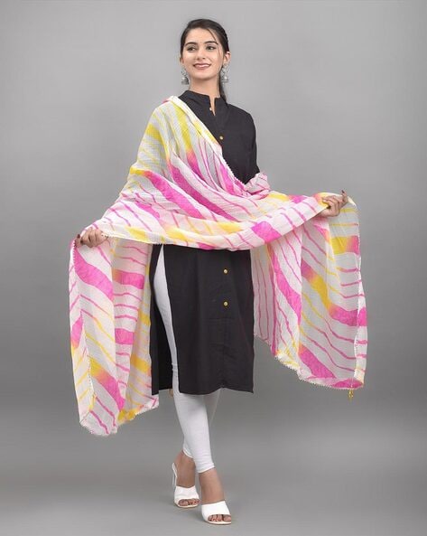 Striped Lace Dupatta Price in India