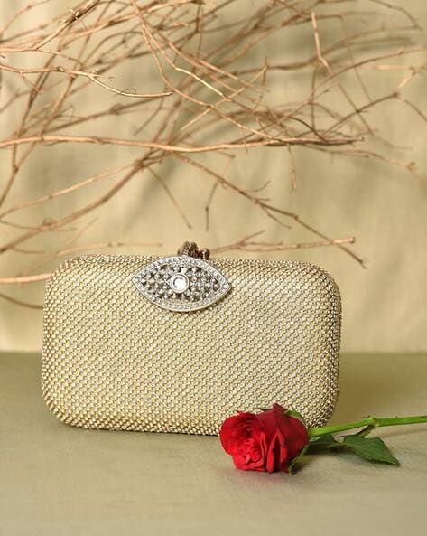 Party Handbag With Metal Handle Diamond Evening Clutch Bag Women Wedding Golden  Clutch Purse Chain Shoulder Bag | SHEIN USA
