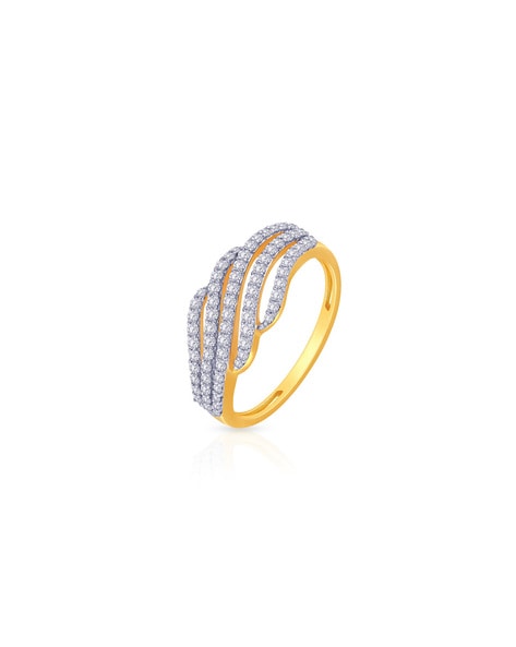 Simple Gold American Diamond Ring - 49jewels.com