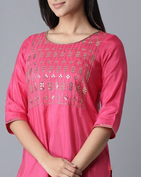 Buy Pink Straight Palazzo Online - Aurelia