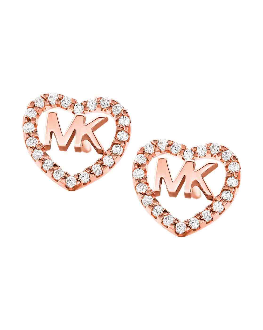michael kors heart earrings gold