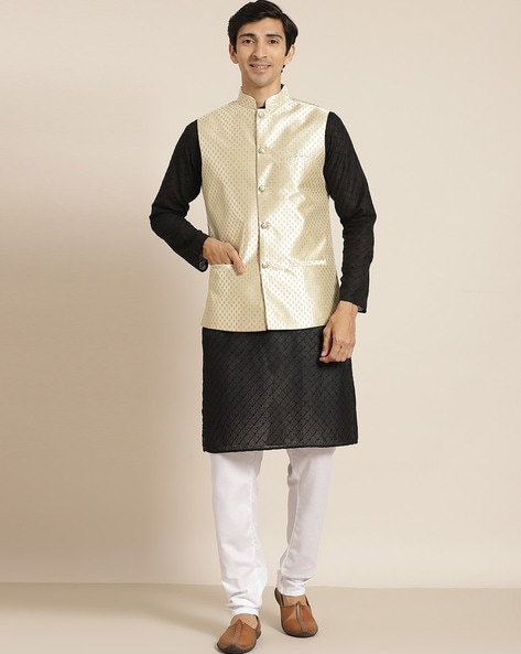 Black nehru hotsell jacket design