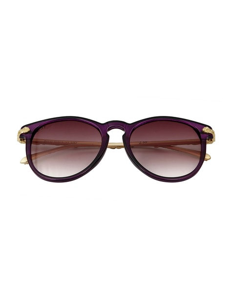 Buy AISLIN® Mirrored Rectangular Sunglasses For Women - (Purple Mirror Lens  | Blue-Gold Frame | Large Size) at Amazon.in