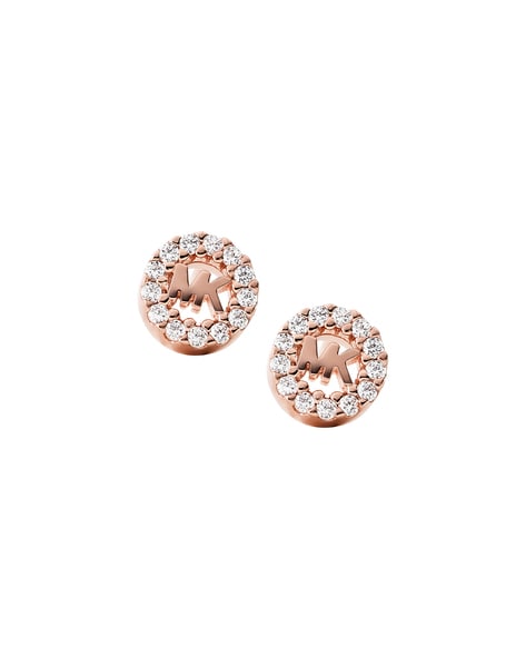 Buy Michael Kors Stone Studded Rose Gold Earrings  Rose Gold Color Women   AJIO LUXE