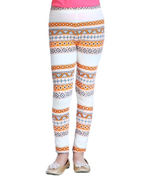 Multi Color Tribal Print Girls Leggings