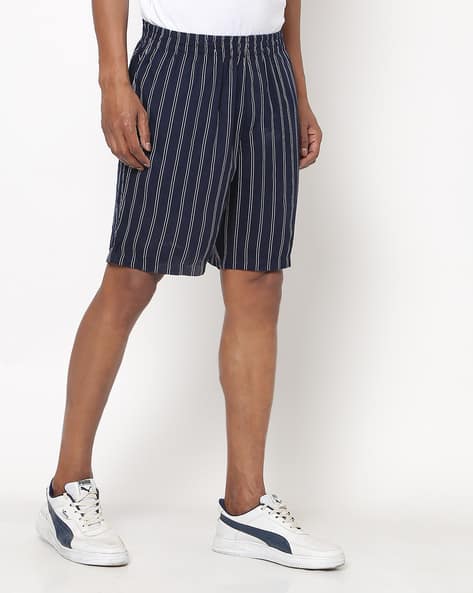 Twin Striped Shorts with Elasticated Waist