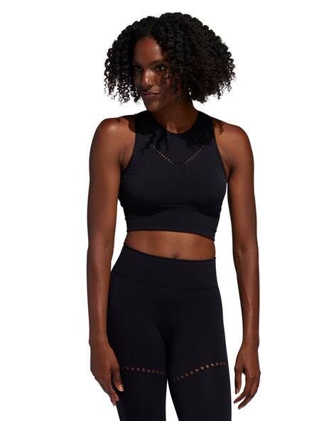 Bra Adidas Warp Knit Crop Warpknit Sports Bra With Cutout Back