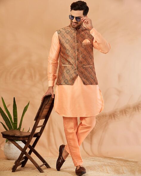 Buy Peach Ethnic Suit Sets for Men by ARMAAN ETHNIC Online Ajio