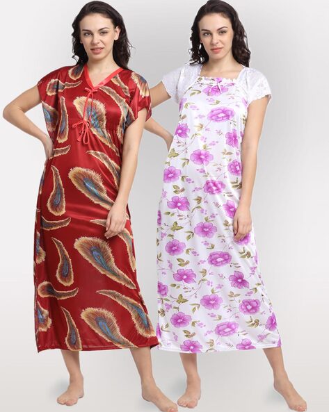 Buy Red Nightshirts&Nighties for Women by PHALIN Online | Ajio.com