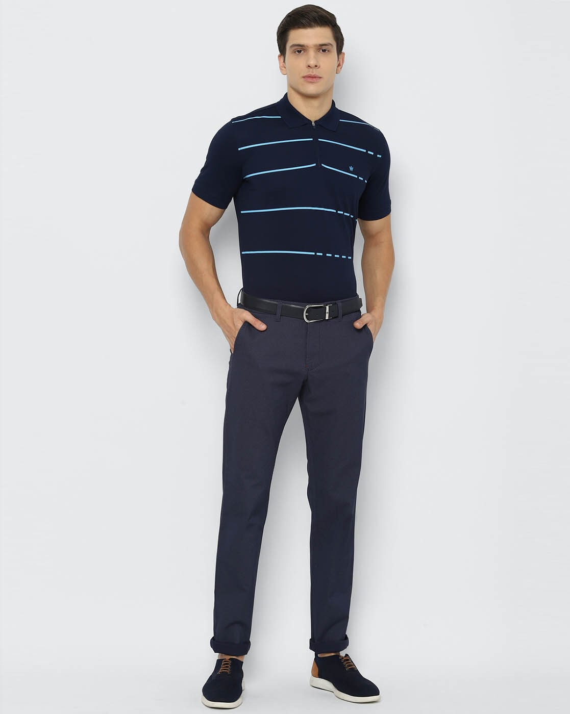 Buy Navy Blue Trousers & Pants for Men by LOUIS PHILIPPE Online