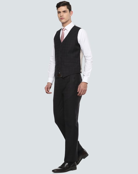 Buy Louis Philippe Black Three Piece Suit Online - 806621