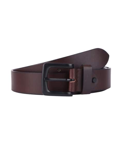 Classic Leather Belt with Buckle Closure