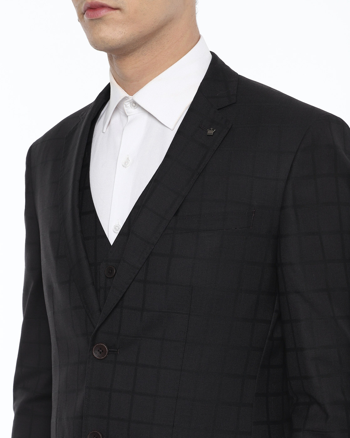 Buy Louis Philippe Black Three Piece Suit Online - 806621