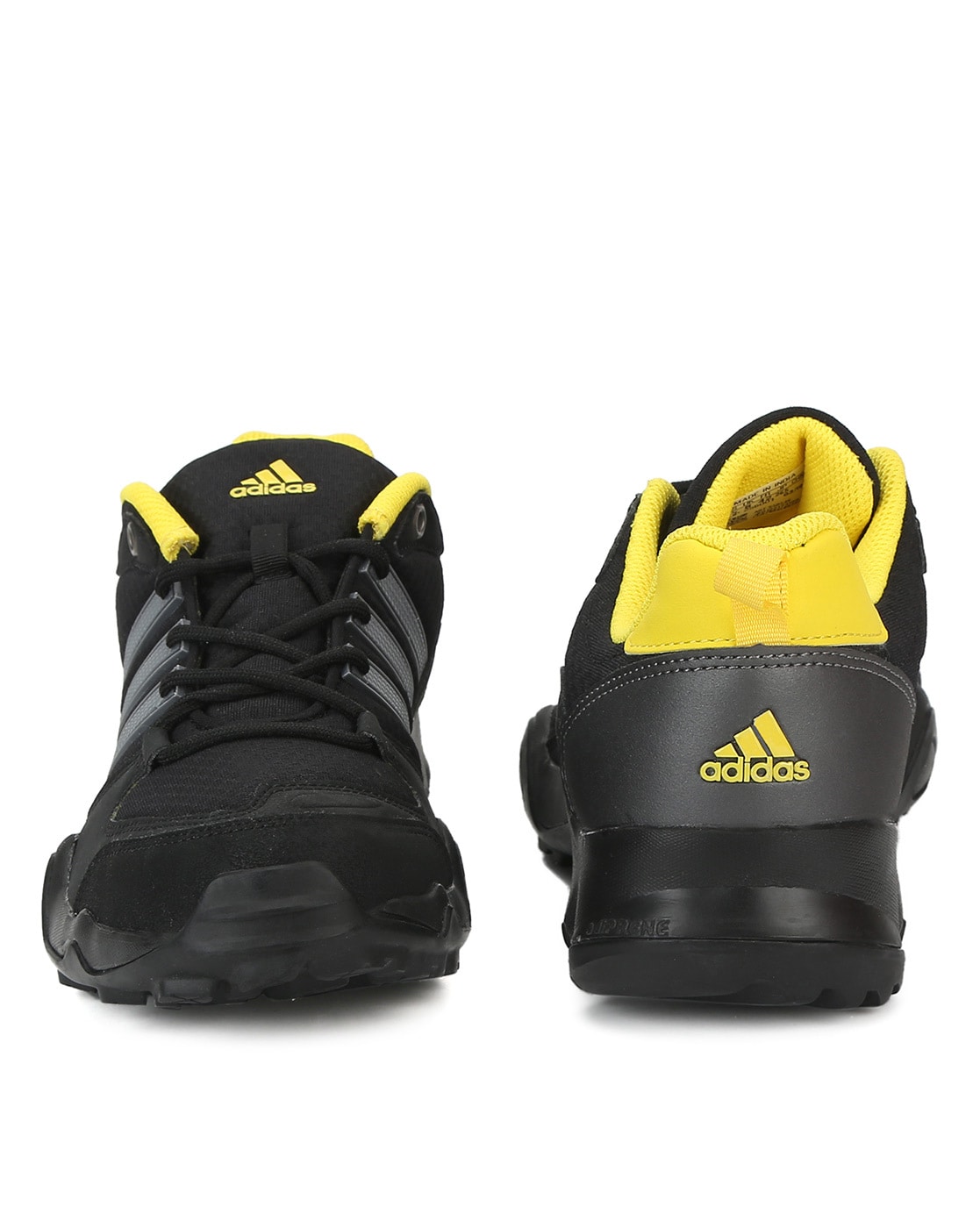 Adidas black and hot sale yellow shoes