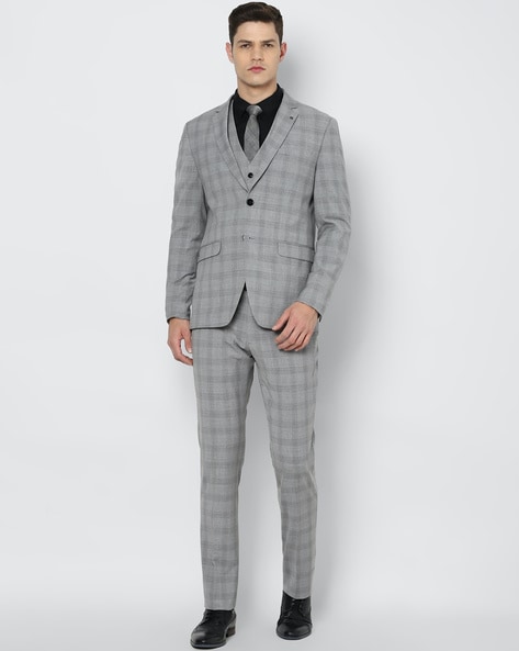 Suits Polyester Formal wear Regular fit Double Breasted Basic Check 3 Piece  Suit La Scoot
