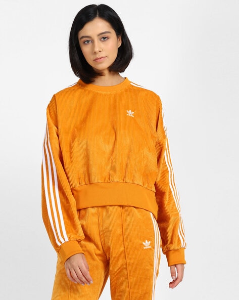 Orange cropped cheap adidas hoodie