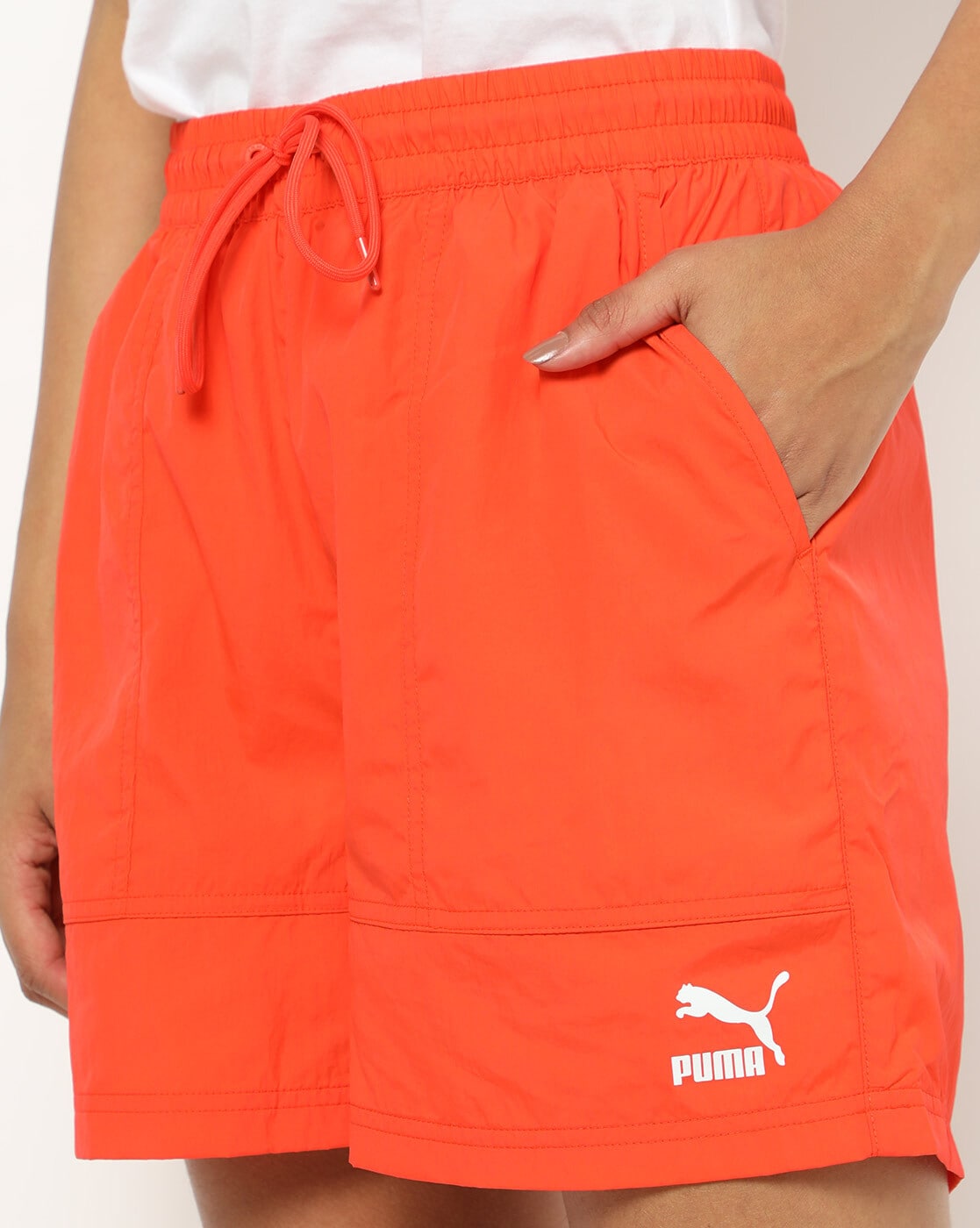 puma shorts womens orange