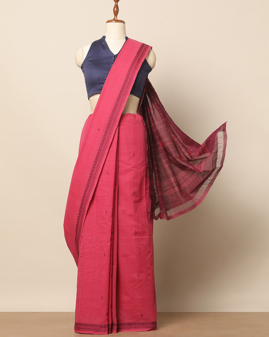 Buy Magenta Sarees for Women by Indie Picks Online