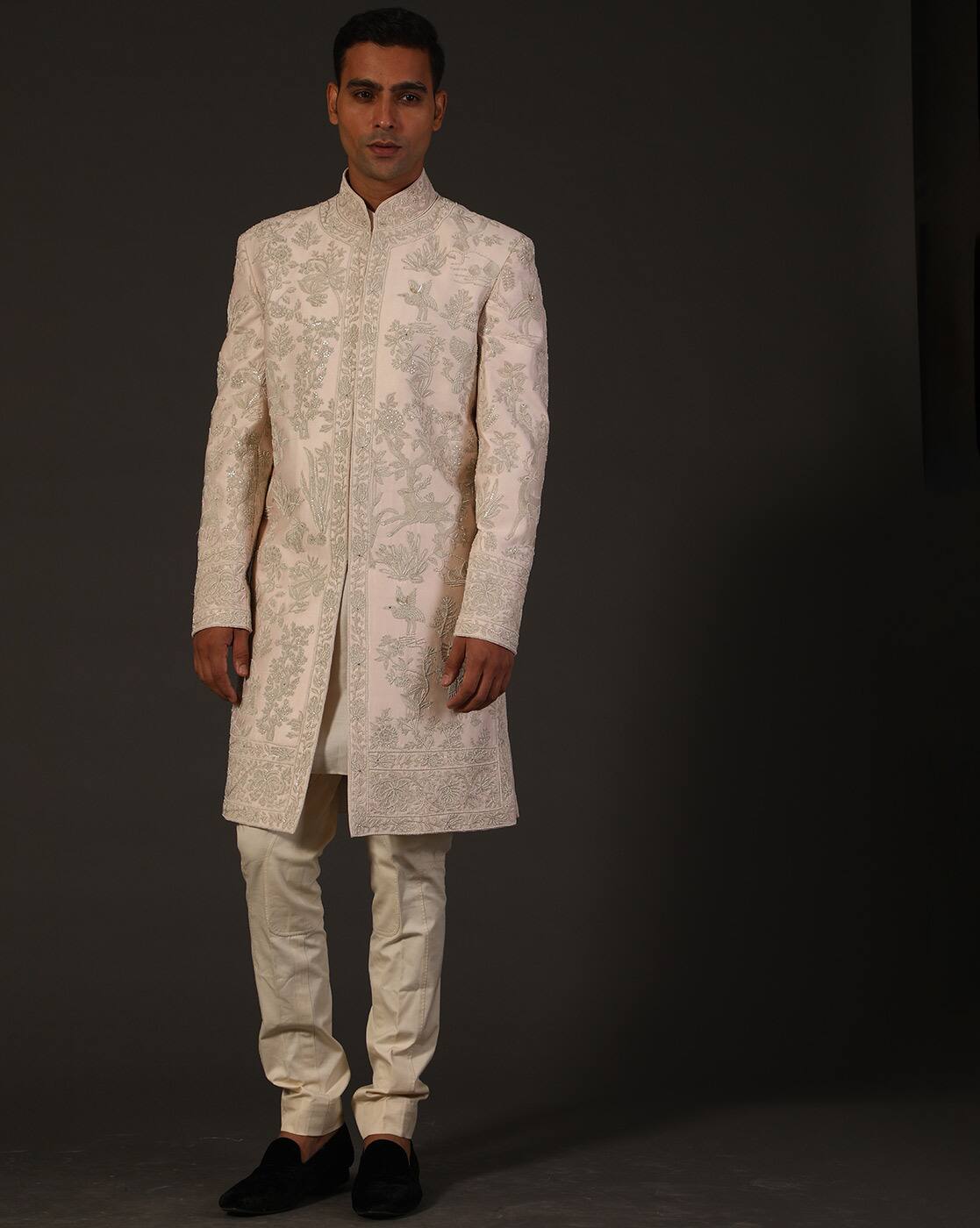 Buy Rohit Bal Embellished Long Kurta | Pink Color Men | AJIO LUXE