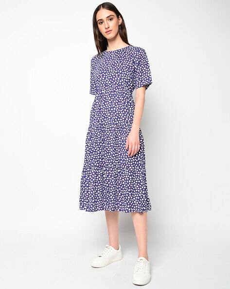Heart Print Fit Flare Dress