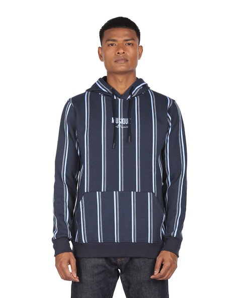 Black and 2025 blue striped hoodie