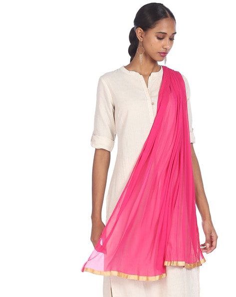 Solid Dupatta with Border Price in India