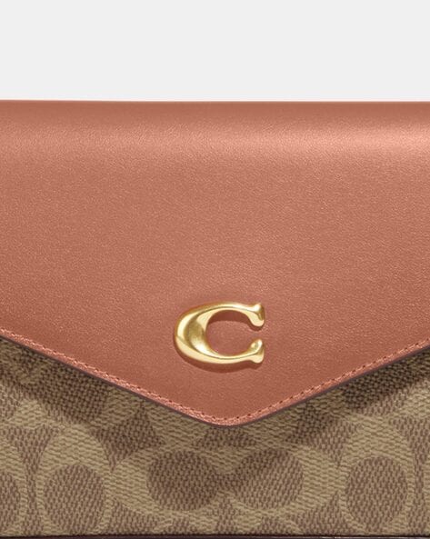 Coach Monogram Canvas Light Brown/ White File Crossbody Bag.