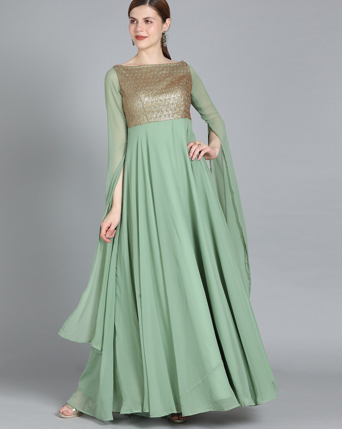 Trending Dark Green Color Designer Long Gown For Best Looks – Joshindia