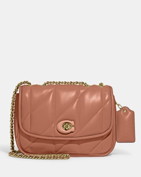 Buy Coach Quilted Pillow Madison Shoulder Bag | Peach Color Women | AJIO  LUXE