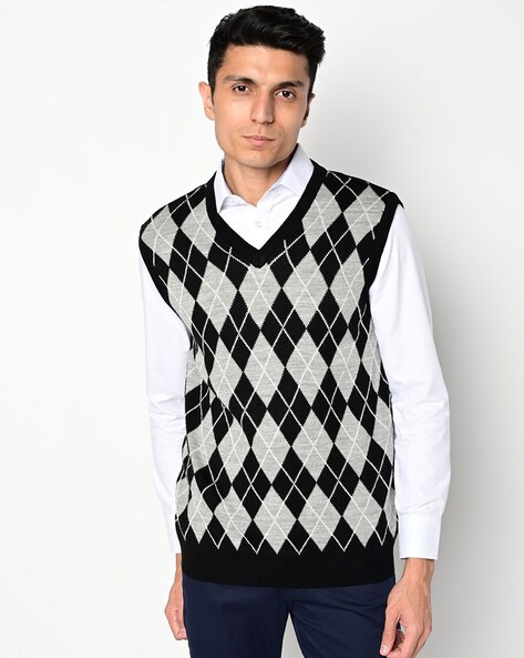 Argyle sleeveless sweater best sale