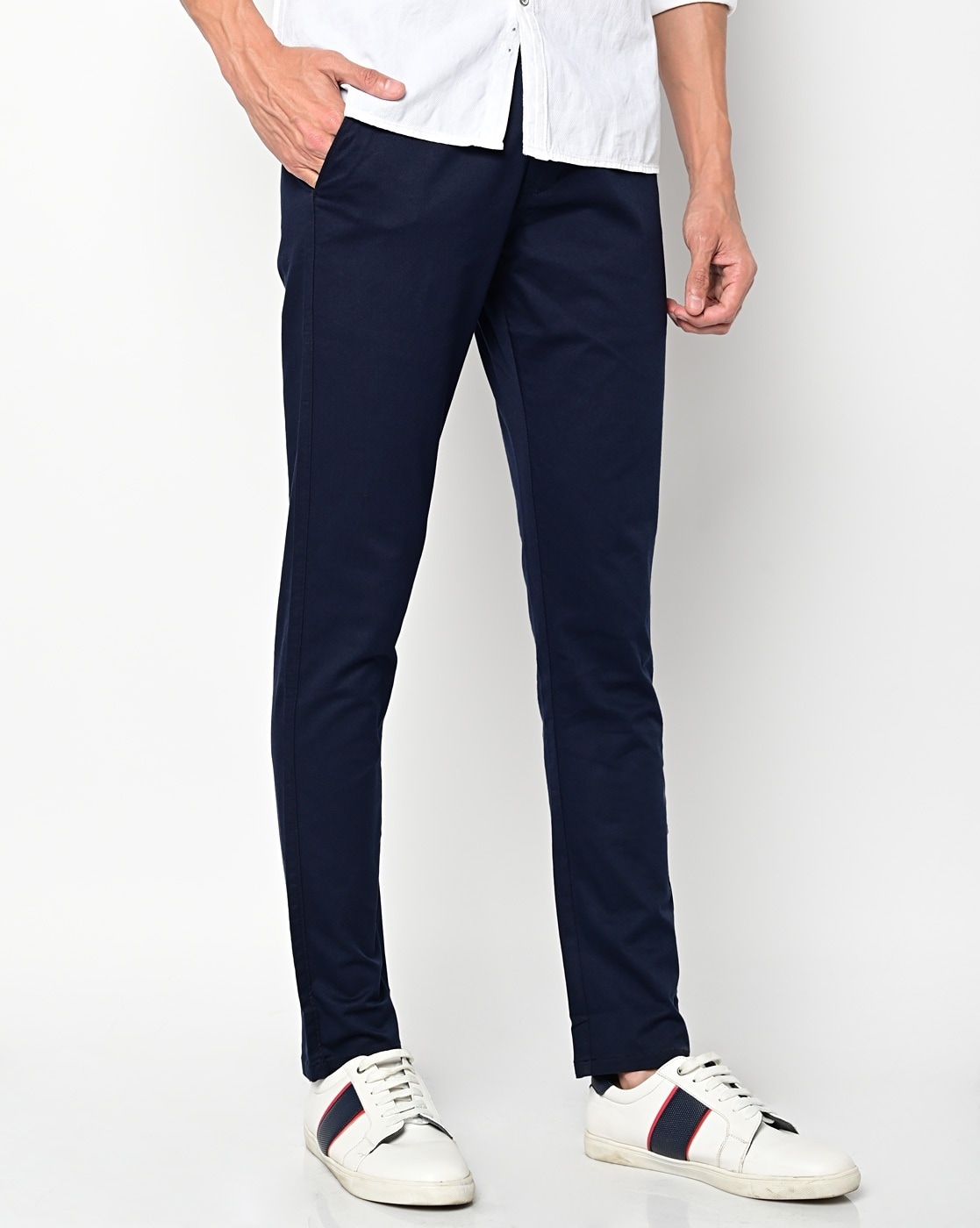 High Quality Mens Cotton Blend Slim Fit Jeans Trousers Dark Blue | van Laack