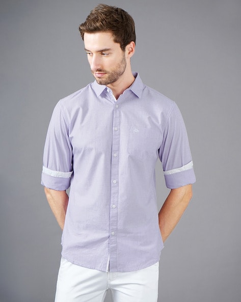 Buy online Purple Solid Casual Shirt from shirts for Men by Riag for 529  at 65 off  2023 Limeroadcom