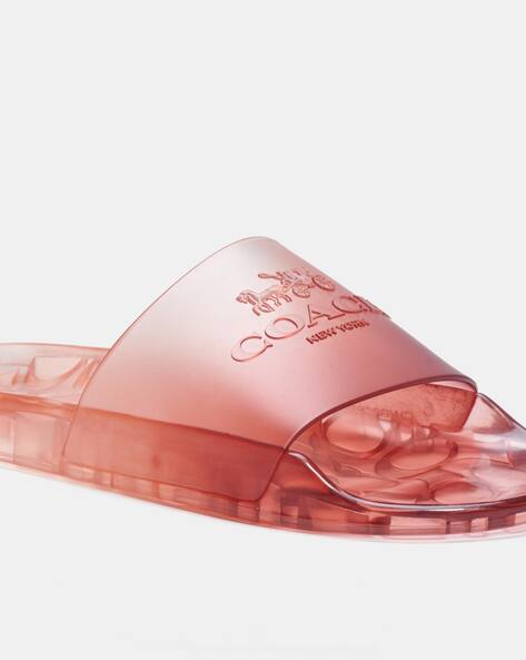 Buy Coach Ulyssa Logo Embossed Slides | Brown Color Women | AJIO LUXE
