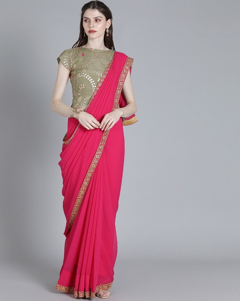 Buy Maroon Tom Silk Plain Ready To Wear Saree With Stitched Blouse -  Satiksha Online at Best Price | Distacart