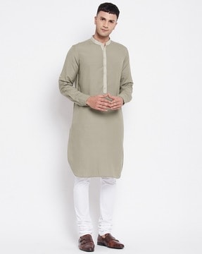 Solid Long Kurta with Full Length Sleeves