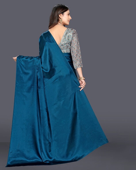 Sky Blue & Navy Blue Plain Double Warp Elegance Kanchipuram Handloom S –  Capell Haute Couture