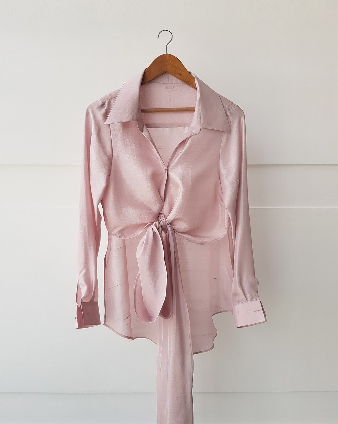Satin shirt by High-Buy -Hot pink