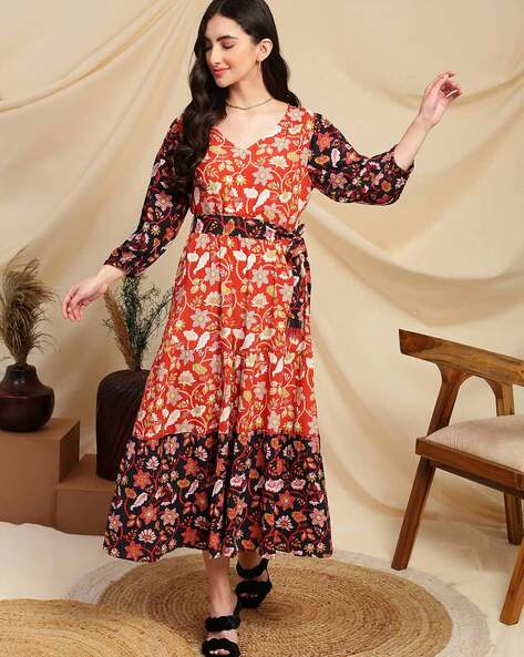 Buy HOT SUMMER DAY ORANGE DRESS for Women Online in India