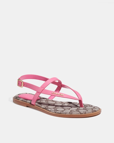 Buy Coach Josie Thong Strap Slingback Sandals Pink Color Women