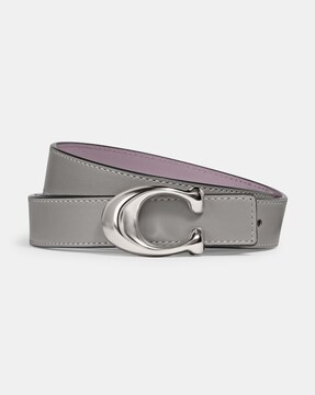 Buy Coach Reversible Belt with Metal Logo Buckle | Grey & Purple Color  Women | AJIO LUXE