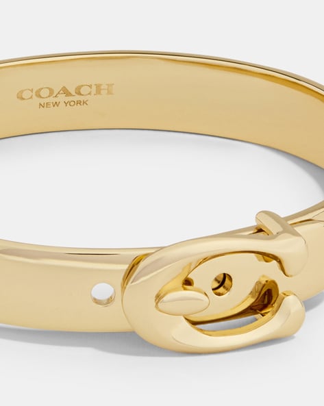 Buy the Designer Coach Silver-Tone Signature Embossed Round Fashion Bangle  Bracelet | GoodwillFinds
