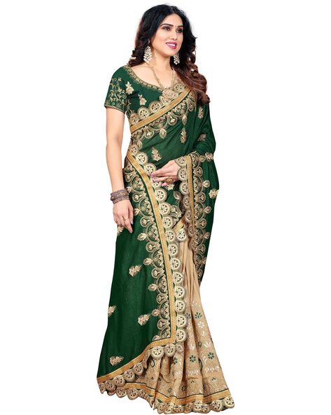 Green silk half n half saree 117921