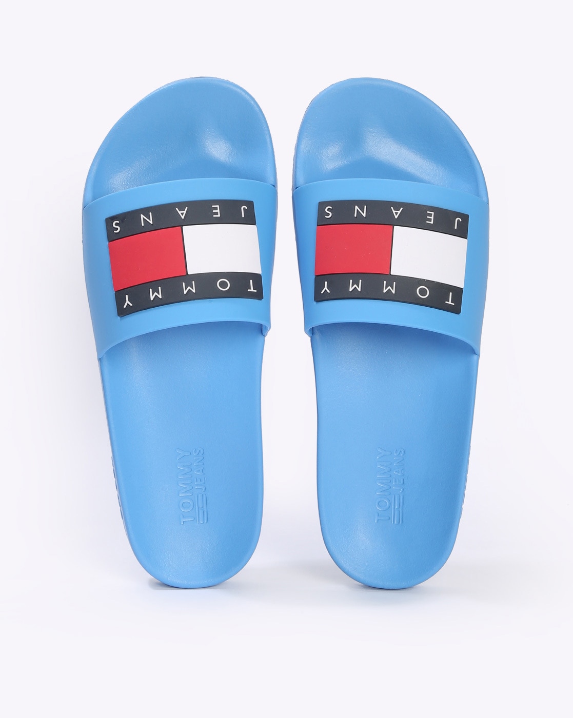 Tommy hilfiger slides blue hot sale