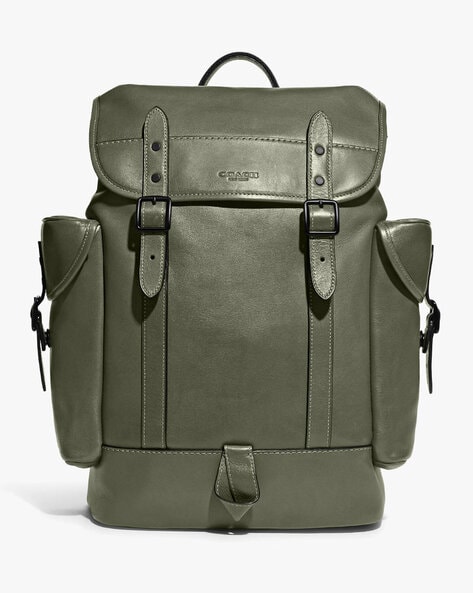 Buy Coach Hitch Leather Backpack, Green Color Men