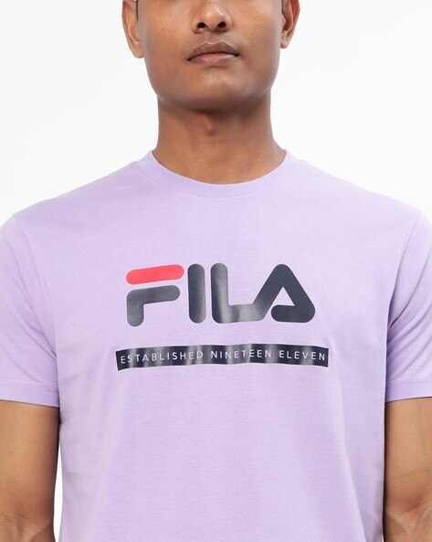 Deltage Som svar på ærme Buy Purple Tshirts for Men by FILA Online | Ajio.com