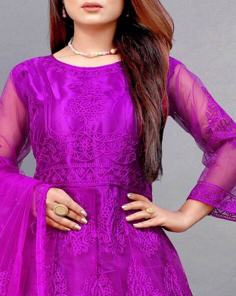 Buy Purple Dress Material for Women by ZEEPKART Online | Ajio.com