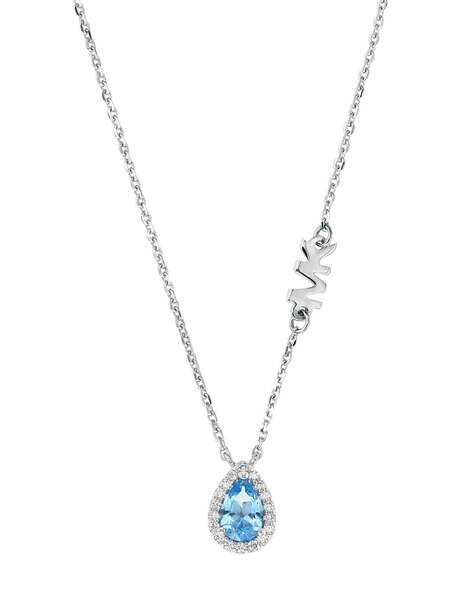 Crystal Studded Sterling Silver Necklace