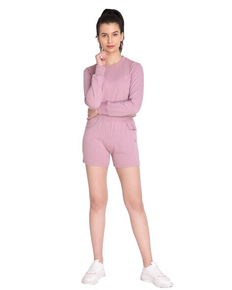 Dakota Denim Romper in Pink | Short Sleeve Zip-Up Romper – LIZARD THICKET