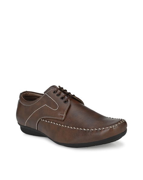 Textured Lace-Up Derby Formal Shoes